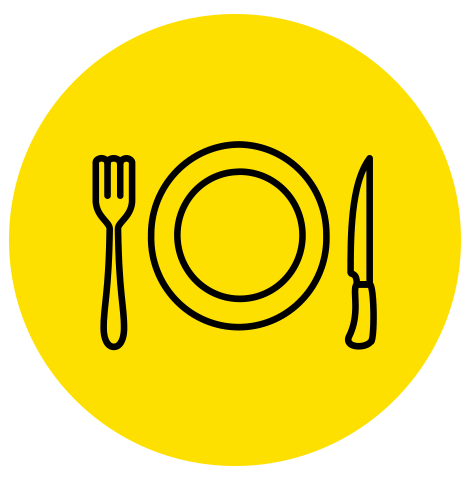 Icon of plate with knife and fork