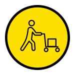 Icon of person pushing trolly
